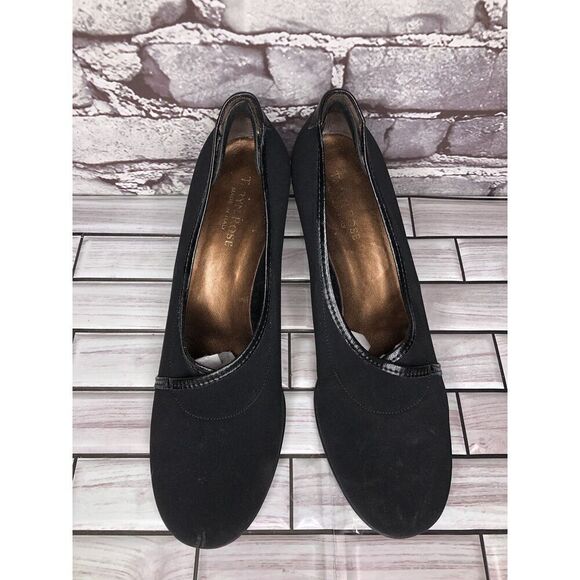 Taryn Rose Black Textile Leather Trim Closed High Heels Women’s Sz 39EU/8.5M US - Picture 14 of 16